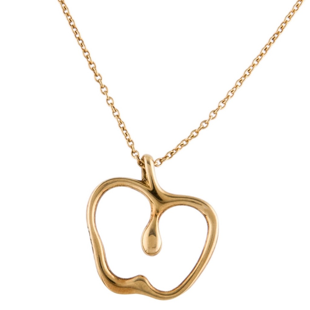 TIFFANY. Apple Necklace Elsa Peretti 18K Yellow Gold Pendant